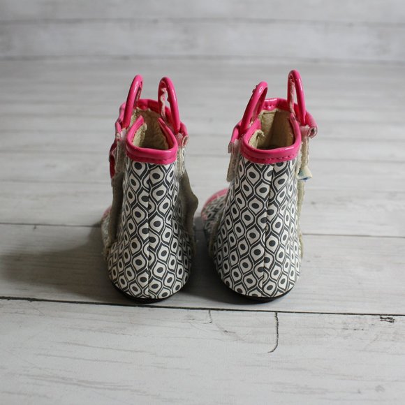 Robeez Tredz Baby Girl's Pink Gray Rainboots Boots Infant Size 3-6 Months - Picture 6 of 6